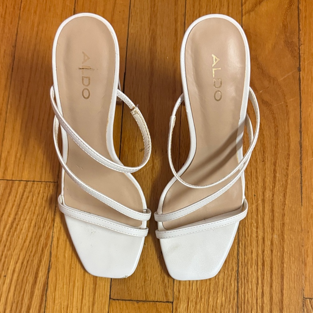 ALDO White Strappy Heels